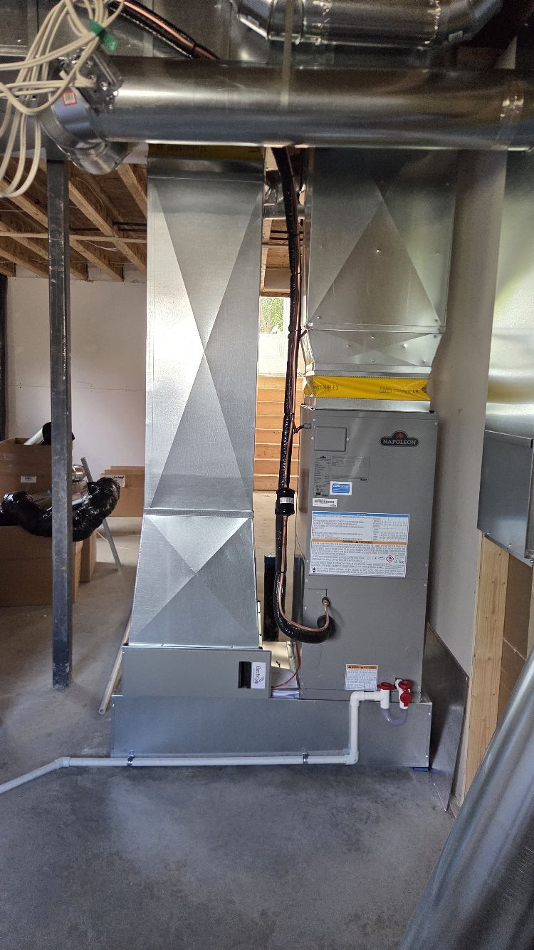 Installation système central Napoleon avec conduits à Brossard